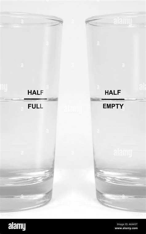Concept Optimism Glass Half Full Black And White Stock Photos And Images