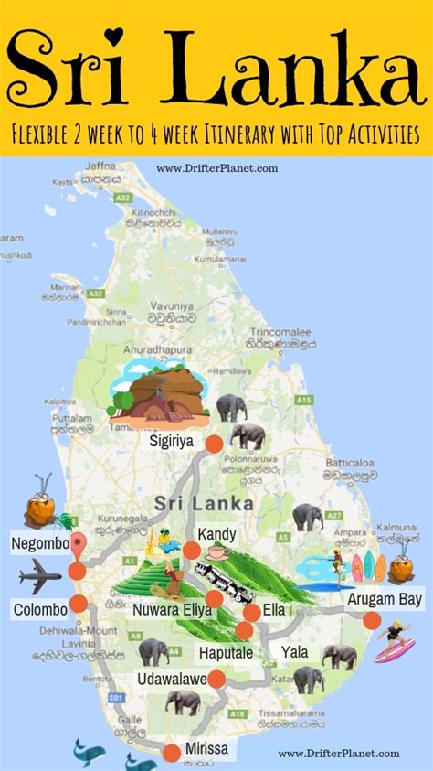 Sri Lanka Itinerary The Perfect 2 Weeks In Sri Lanka Route Map