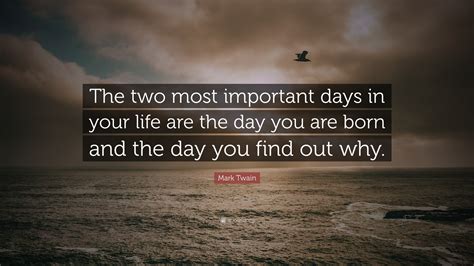 Mark Twain Quote The Two Most Important Days In Your