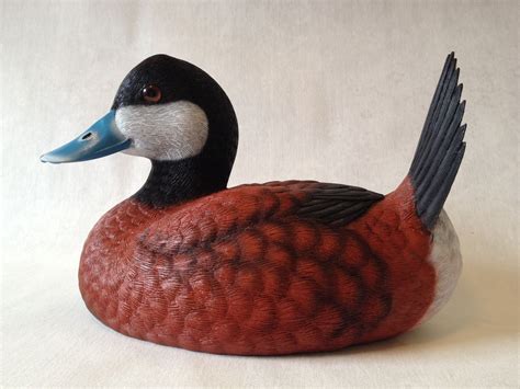 Jules Bouillet Hand Crafted Life Size Ruddy Duck Decoy Ltd Ed Signed Duck Decoys Primitive