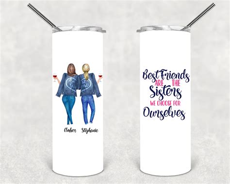 Best Friend 20 Oz Skinny Tumbler 30 Oz Bestie Water Tumbler Etsy