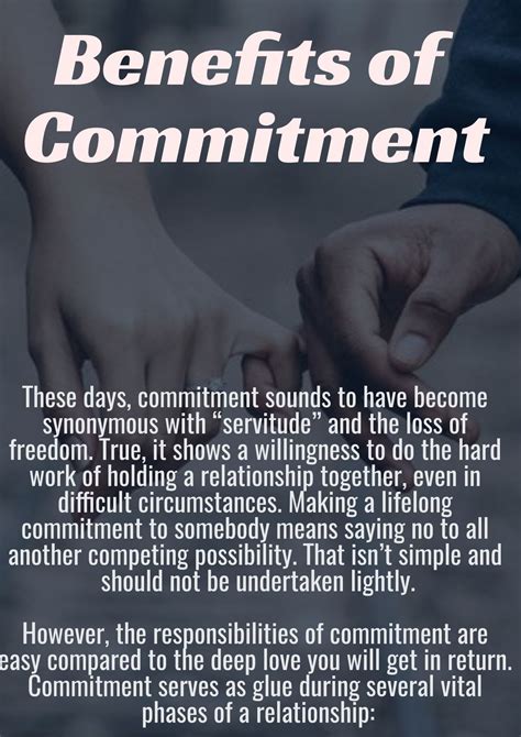 Benefits Of Commitment Personal Improvement Relationship Happy