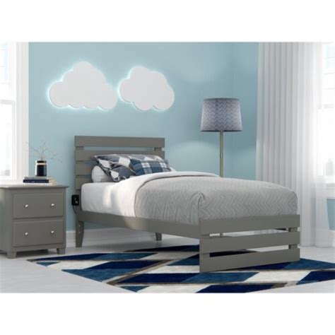 Bowery Hill Solid Wood Twin Bed With Footboard In Gray 1 Fred Meyer