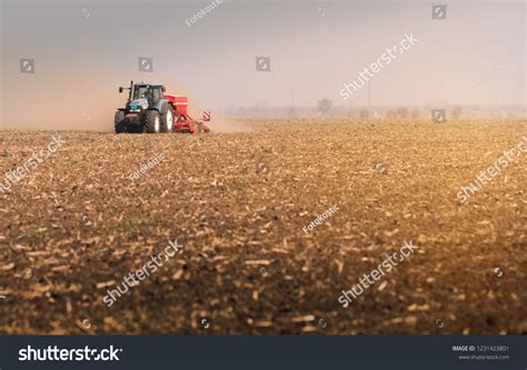 Tractors Plowing Stubble Fields Stock Photo 1231423801 Shutterstock