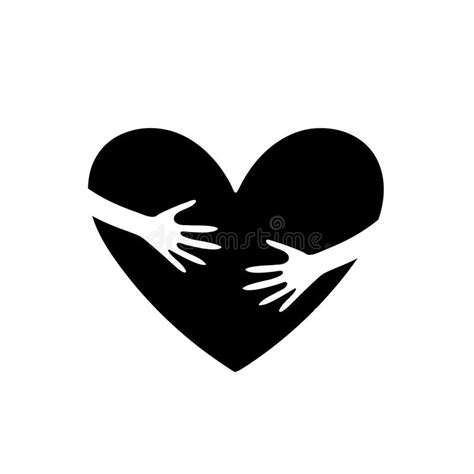 Two Hands Embrace The Heart Template For World Hug Day Or Valentine S
