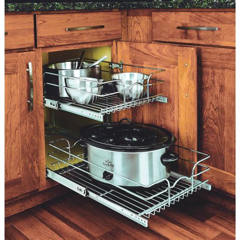 And you can slide them forward and backward to access the spices underneath. Rev-A-Shelf 2-Tier Pull-Out Cabinet Organizer - Walmart ...