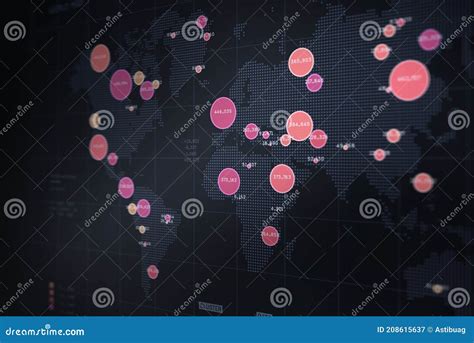 World Map Big Data Visualization Global Data Clusters Countries