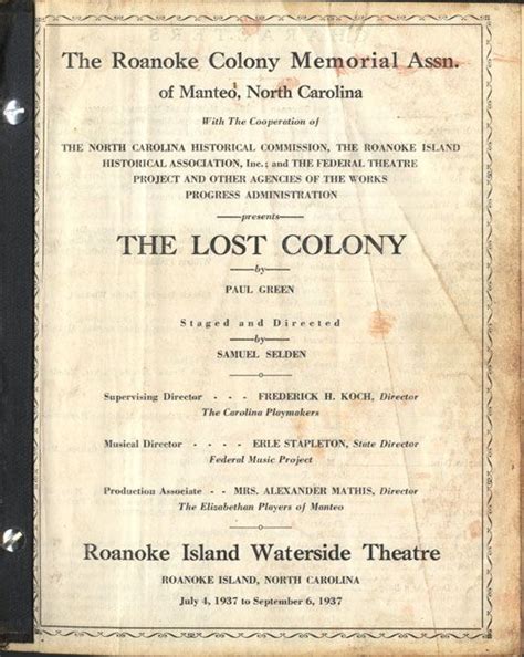 Lost Colony Outer Banks North Carolina Roanoke Island Colonial