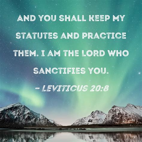 Leviticus 208 And You Shall Keep My Statutes And Practice Them I Am