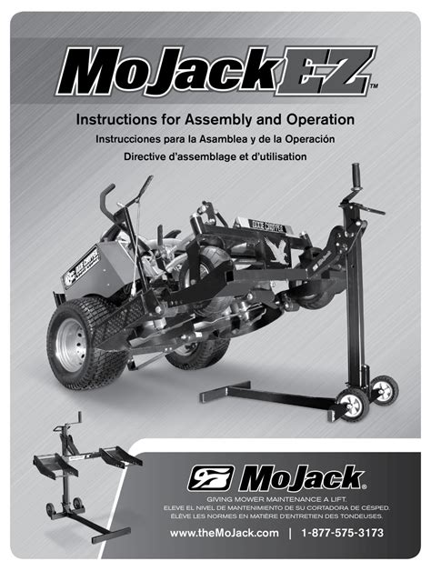 Mojack Ez Lift Instructions For Assembly And Operation Manual Pdf