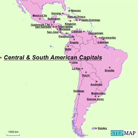 Central America Map With Capitals