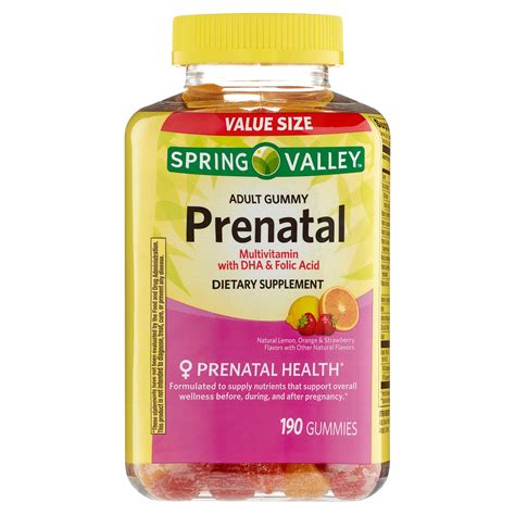 Spring Valley Prenatal Multivitamin With Dha And Folic Acid Dietary Supplement Gummies 90 Count