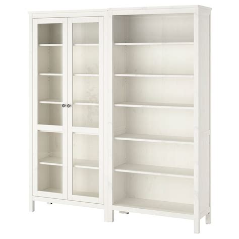 Ikea Hemnes Storage Combination Wglass Doors In 2020 Bookcase With