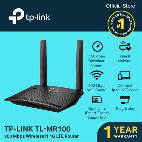 Tp Link Tl Mr100 300 Mbps Wireless N 4g Lte Router Open Line Travel Router Tp Link Tplink