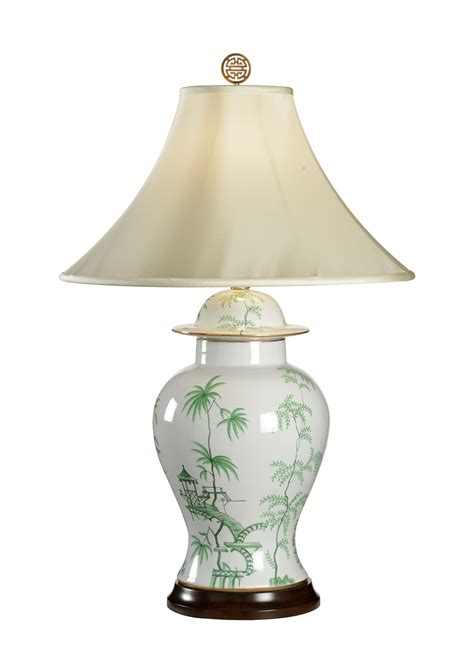 Green Chinoiserie Jar Table Lamp With Shade Jar Table Lamp Lamp