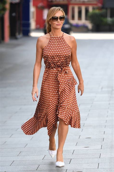 The britain's got talent judge, 49, mixed things up on monday night and donned a red carpet worthy evening dress to take. Amanda Holden - In a summer dress arriving at Heart Breakfast in London