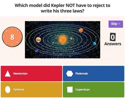 Kahoot Question On Keplers Law Formative Assessment Kahoot Assessment
