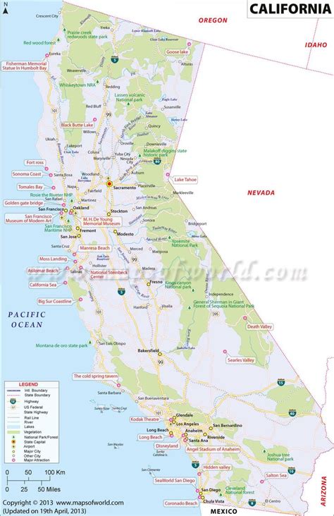 California Road Map Picture Maps West Coast Of California Map