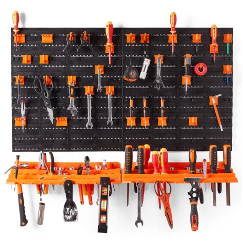 Buy Vonhaus 50 Piece Wall Ed Plastic Pegboard And Shelf Tool Organizer