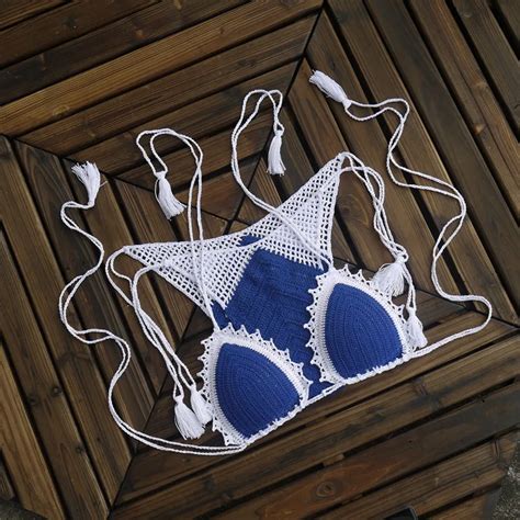 free shipping women sexy brassiere swimsuit brazilian bikini sets vintage crochet bikini halter