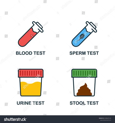 Stool Urine Sperm Blood Test Set Stock Vector Royalty Free Shutterstock