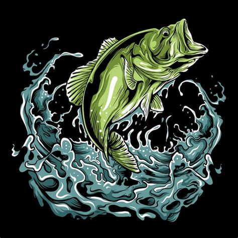 Premium Vector Bass Fish Illustration
