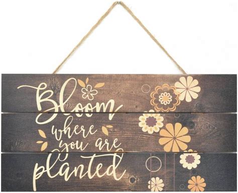 Etsy Bloom Where You Are Planted Wooden Plank Sign 5x10 Bloom Where