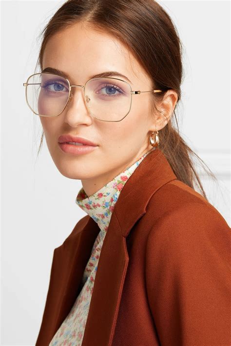 Gold Hexagon Frame Gold Tone And Acetate Optical Glasses Gucci Eyewear Glasses Trends