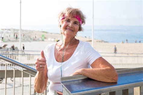 Portrait Of Sportswoman Beside Beach Stock Photo Image Of Aerobics