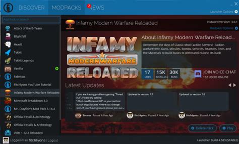 Maybe you would like to learn more about one of these? Create a minecraft modpack on the technic launcher for you ...