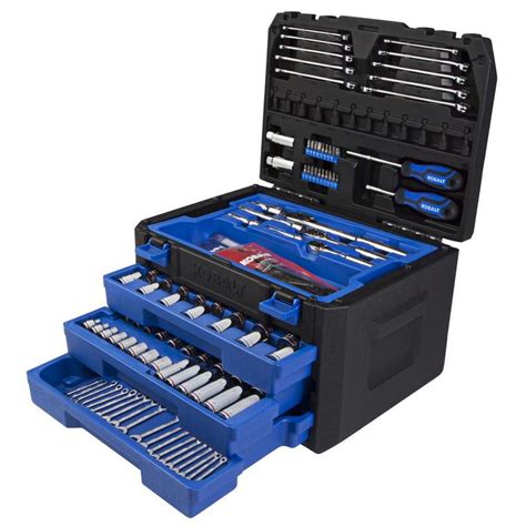 This is a great budget option for anyone who wants to have all the right tools but does not know what they need. Kobalt 227pc. Standard (SAE) and Metric Polished Chrome ...