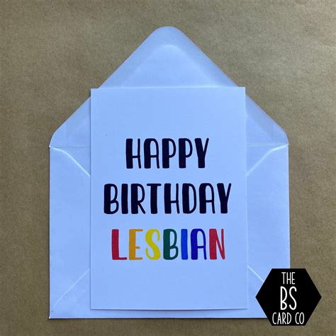 Happy Birthday Lesbian Rude Lgbt Birthday Card Etsy