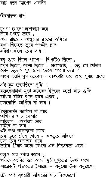 Jibanananda Das Poems In Bengali Pdf
