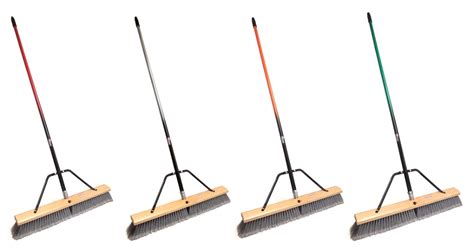 24 Multi Surface Push Broom With Two Color Handle American Select