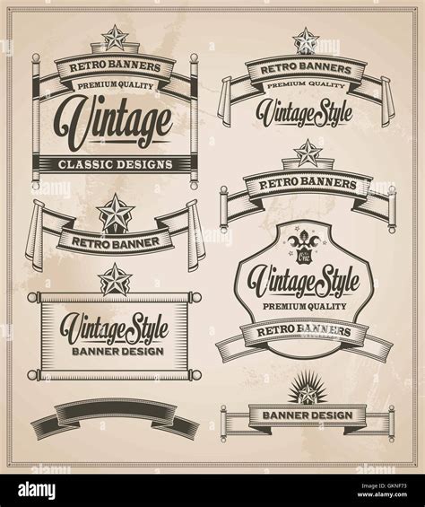 Vintage Retro Banner Firmar Vector De Desplazamiento Del Bastidor Tipo