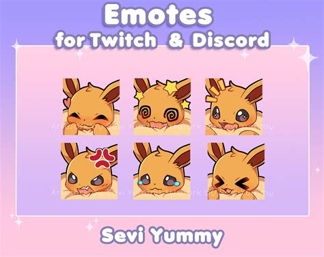 Eevee Emotes Pokemon Twitchdiscord Etsy