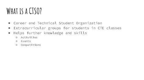 Career And Technical Student Organizations Ctsos Survey Of