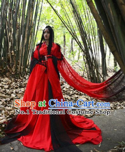 Traditional Chinese Ancient Empress Clothes Complete Set For Women With Long Trail Fashion