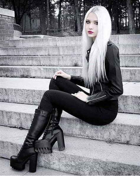 Pin By Onlygood Survive On Urban Black Blonde Goth Hot Goth Girls