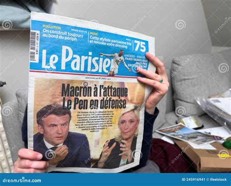 Marine Le Pen And French President Emmanuel Macron Presidential Election Of Editorial Photo