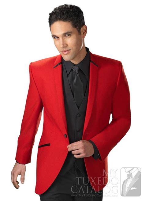 Fashion Red Wedding Suits For Men Notched Lapel Mens Wedding Tuxedos