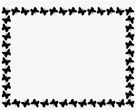 Butterfly Clipart Border Black And White