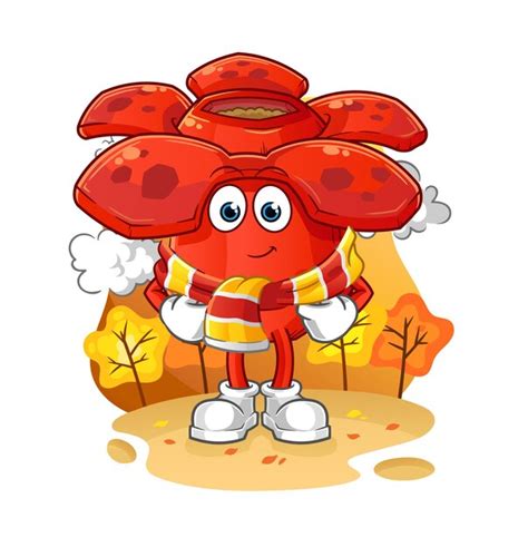Premium Vector Rafflesia Arnoldii In The Autumn Cartoon Mascot Vector