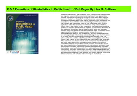 Pdf Essentials Of Biostatistics In Public Health Fullpages By Lisa