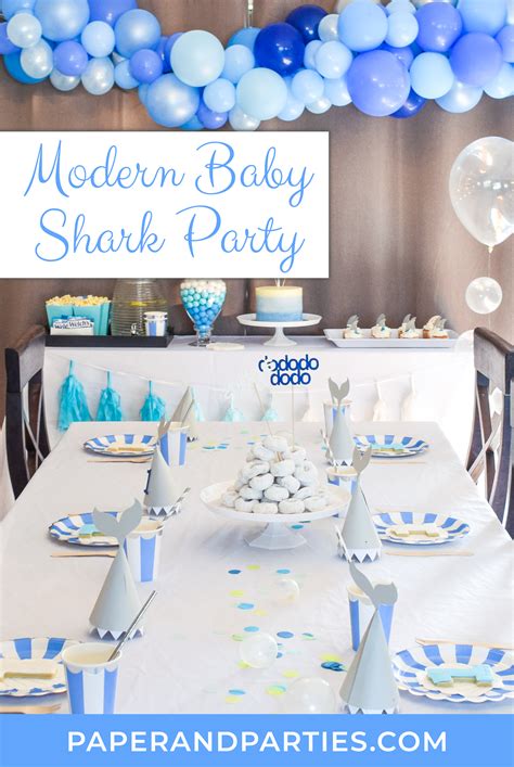 Find over 100 birthday themes for boys, including themed tableware and decorations from popular movies, cartoons, and disney classics. Modern Baby Shark Theme First Birthday Party | Boy ...