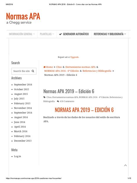 Normas Apa 2019 Edición 6 Estilo Apa Escritura