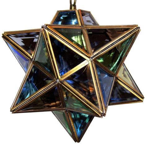 Vintage Moravian Star Glass Fixture At 1stdibs