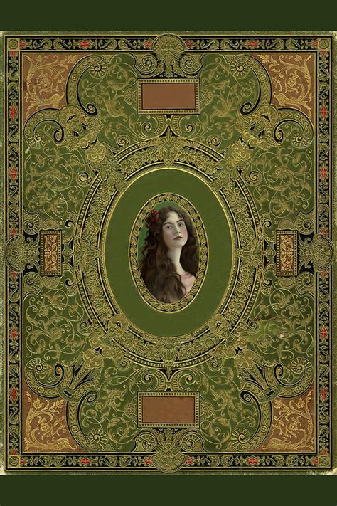Antique Book Cover With Cameo Green And Gold Photograph By Peggy Collins