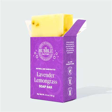 Lavender Lemongrass Natural Essential Oil Soap Bar The Bubble Factory