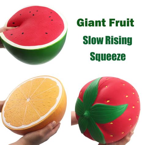 Super Giant 25cm Orange Watermelon Strawberry Jumbo Squishy Slow Rising Soft Squeeze Kawaii